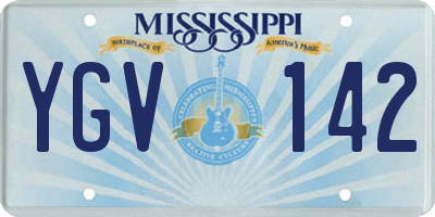 MS license plate YGV142