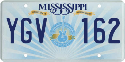 MS license plate YGV162