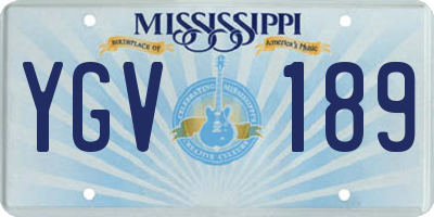 MS license plate YGV189