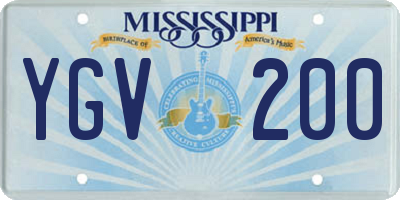 MS license plate YGV200