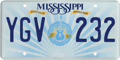MS license plate YGV232