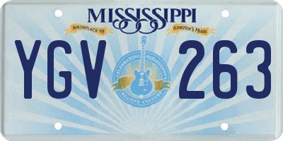 MS license plate YGV263