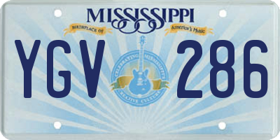 MS license plate YGV286