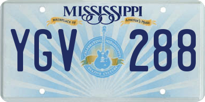 MS license plate YGV288
