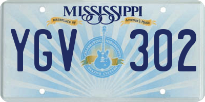 MS license plate YGV302
