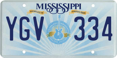 MS license plate YGV334