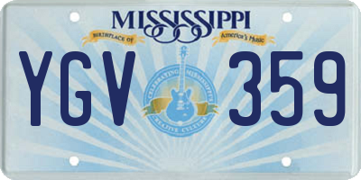 MS license plate YGV359