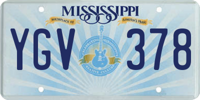 MS license plate YGV378