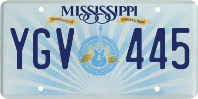 MS license plate YGV445