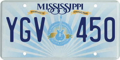 MS license plate YGV450
