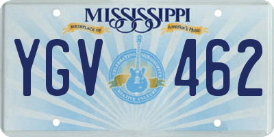 MS license plate YGV462