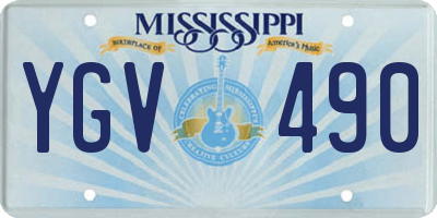 MS license plate YGV490