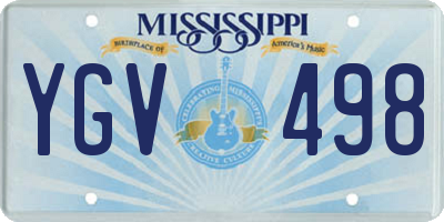 MS license plate YGV498