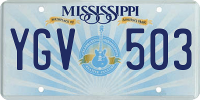 MS license plate YGV503
