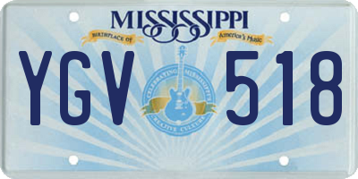 MS license plate YGV518