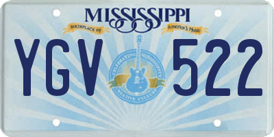 MS license plate YGV522