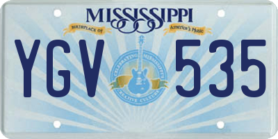 MS license plate YGV535