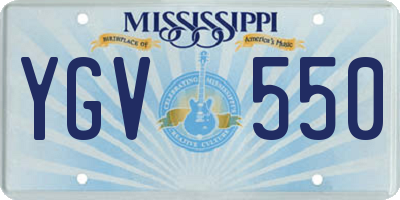 MS license plate YGV550