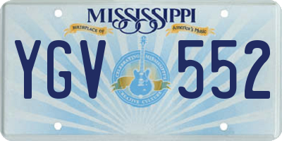 MS license plate YGV552