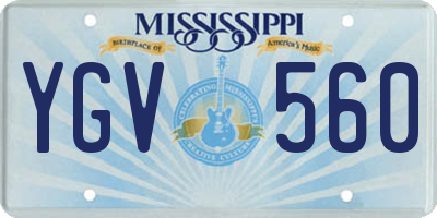 MS license plate YGV560
