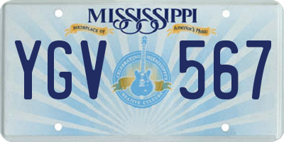 MS license plate YGV567