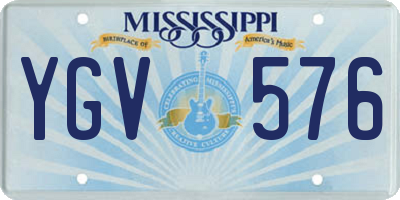 MS license plate YGV576