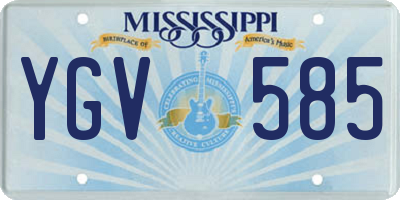 MS license plate YGV585