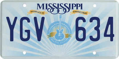 MS license plate YGV634