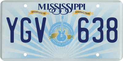 MS license plate YGV638