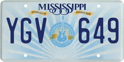 MS license plate YGV649