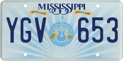 MS license plate YGV653