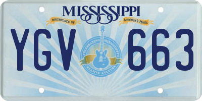 MS license plate YGV663
