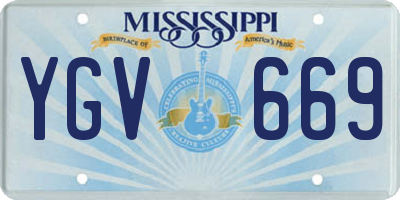 MS license plate YGV669