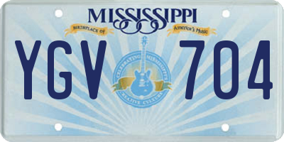 MS license plate YGV704