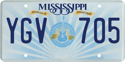 MS license plate YGV705