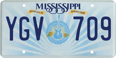 MS license plate YGV709