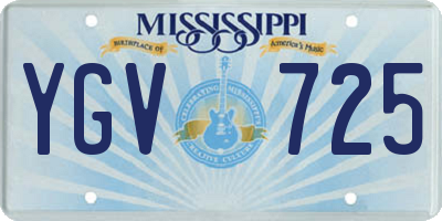 MS license plate YGV725