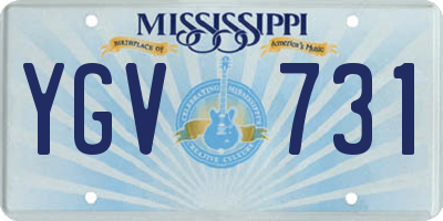 MS license plate YGV731