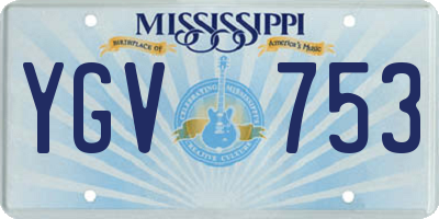MS license plate YGV753