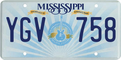 MS license plate YGV758