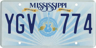 MS license plate YGV774