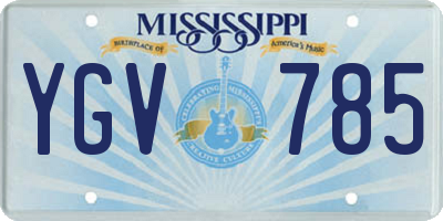 MS license plate YGV785