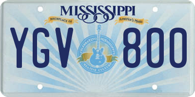 MS license plate YGV800