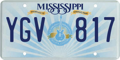 MS license plate YGV817