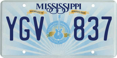 MS license plate YGV837