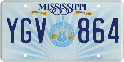 MS license plate YGV864