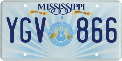 MS license plate YGV866