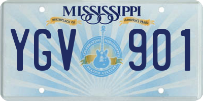 MS license plate YGV901