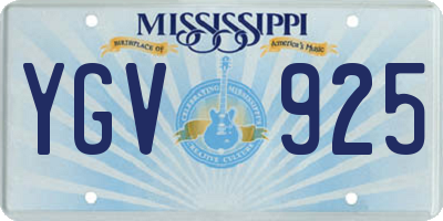 MS license plate YGV925