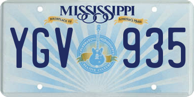 MS license plate YGV935